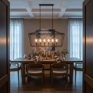 Delport Rectangular Ranch Iron Pendant - additional product image