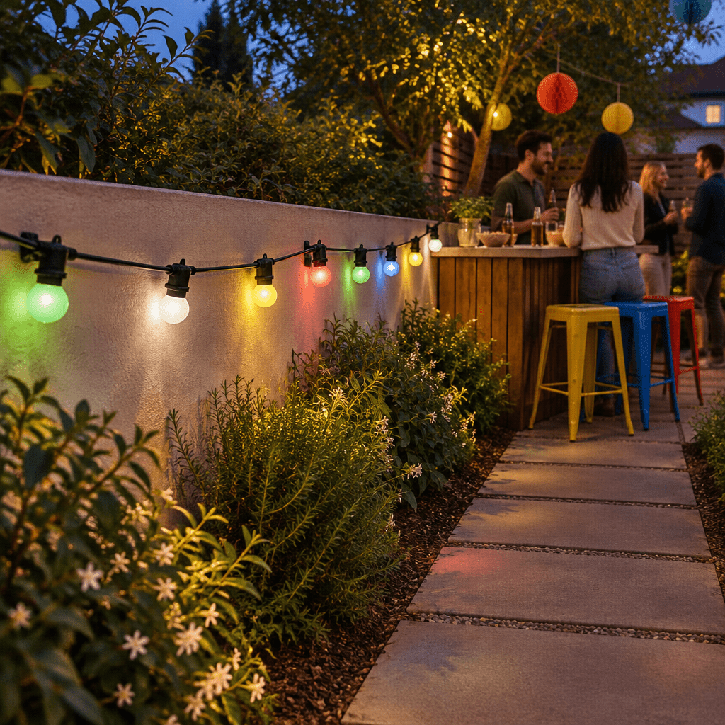 5 Meter Connectable Festoon Light Cable - Colour Bulbs