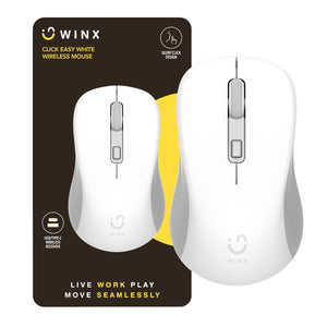 WINX CLICK Easy 1600DPI 2.4GHz Wireless Mouse - White - source product image