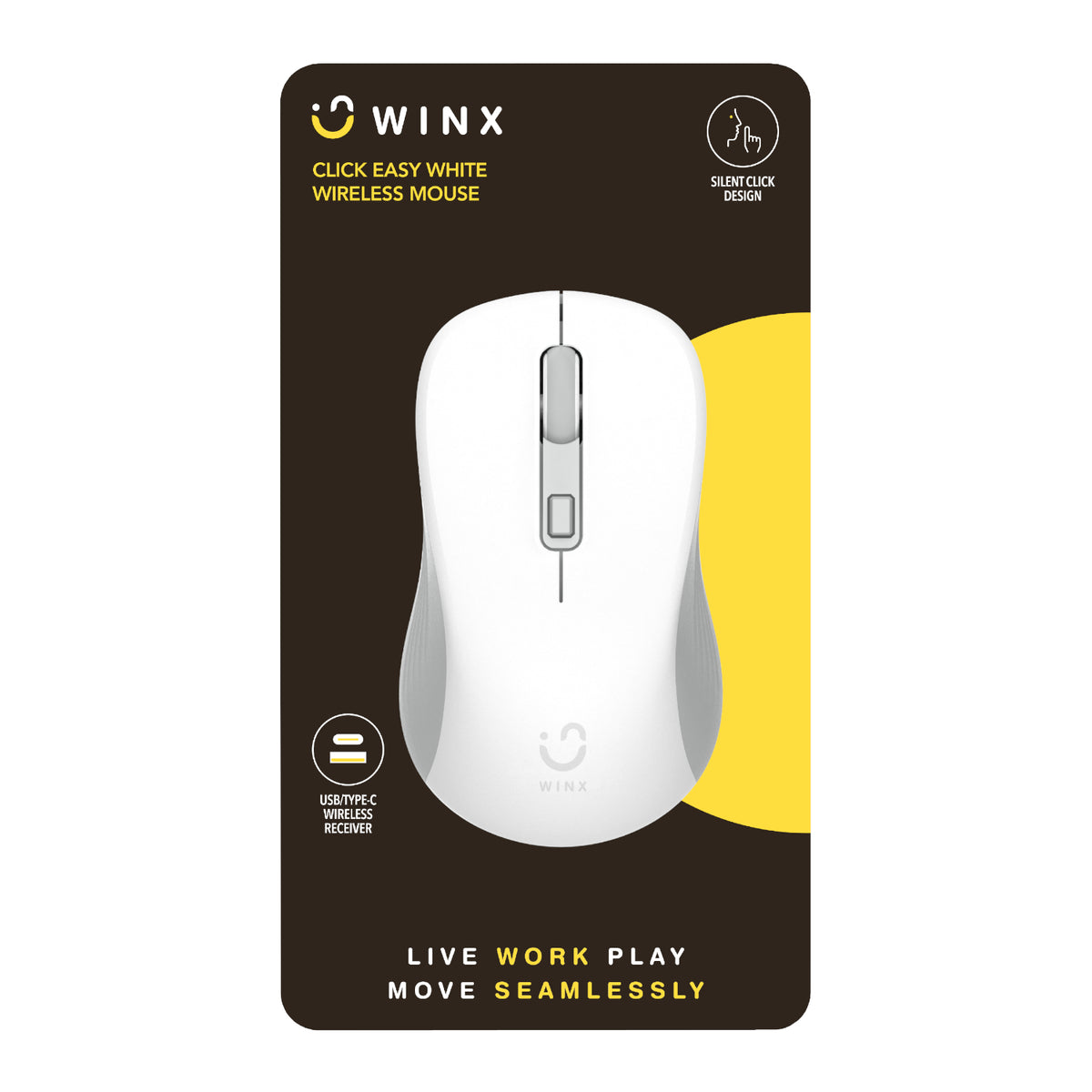 WINX CLICK Easy 1600DPI 2.4GHz Wireless Mouse - White - product image