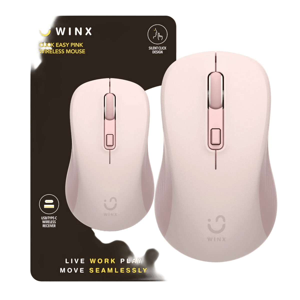 WINX CLICK Easy 1600DPI 2.4GHz Wireless Mouse - Pink