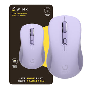 WINX CLICK Easy 1600DPI 2.4GHz Wireless Mouse - Purple - product image