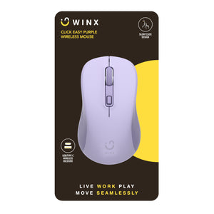 WINX CLICK Easy 1600DPI 2.4GHz Wireless Mouse - Purple - product image