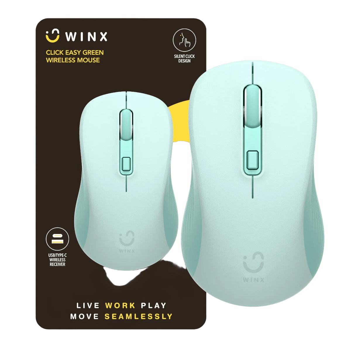 WINX CLICK Easy 1600DPI 2.4GHz Wireless Mouse - Green