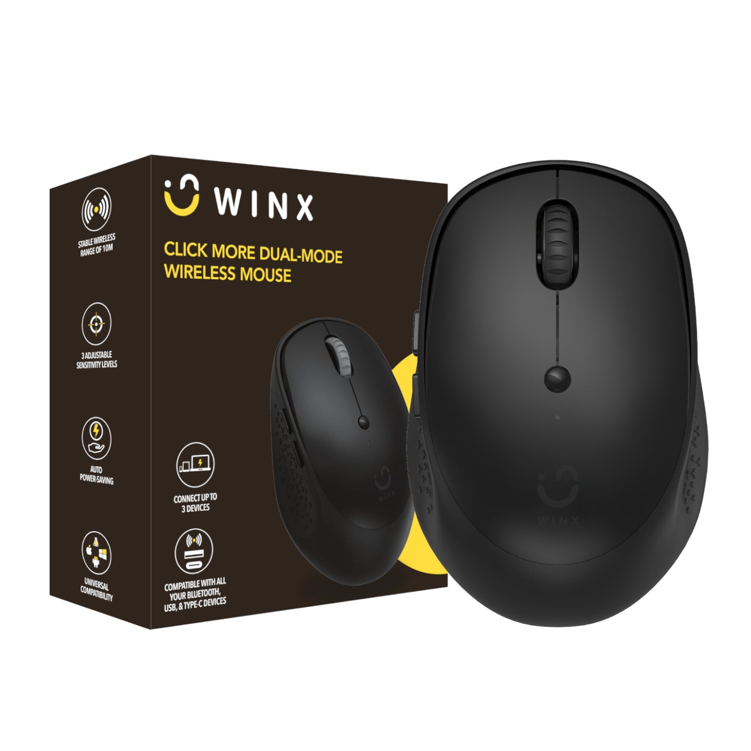 WINX CLICK More Dual-Mode Wireless Mouse - Black - product image