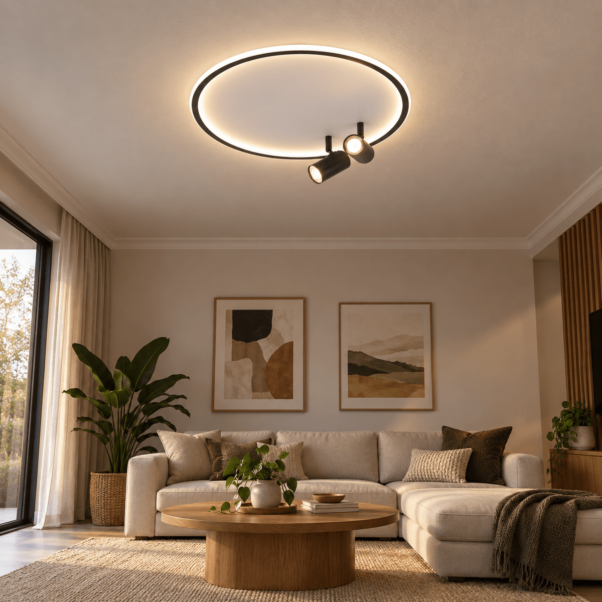 Walle LED ceiling light in realistic interior, scene 1