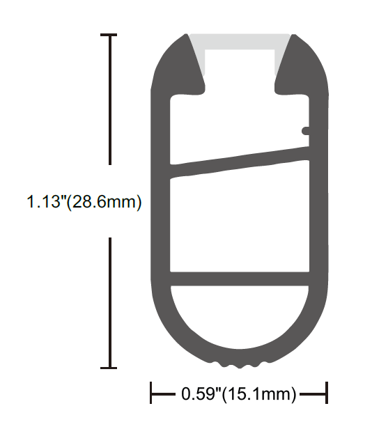 LED Extrusion with Cover - Wardrobe Profile with Opal Cover (3m)