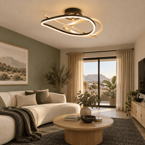Wiley gold and black LED ceiling light in realistic interior, scene 1