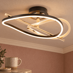 Wiley gold and black LED ceiling light in realistic interior, scene 3