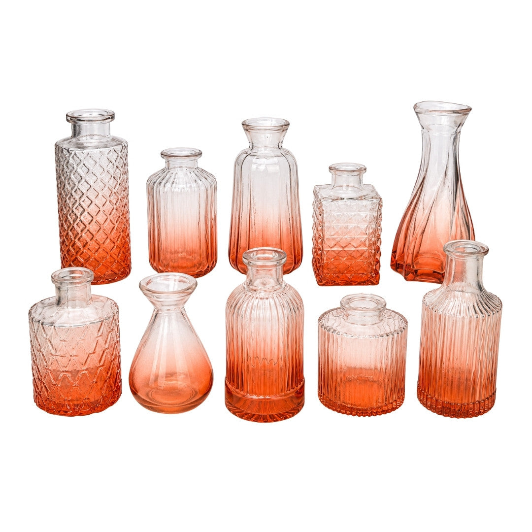 Vintage Rose Ombré Glass Bud Vase Collection No.1 (Set of 10) product image