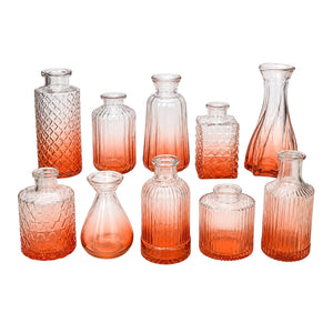 Vintage Rose Ombré Glass Bud Vase Collection No.1 (Set of 10) product image