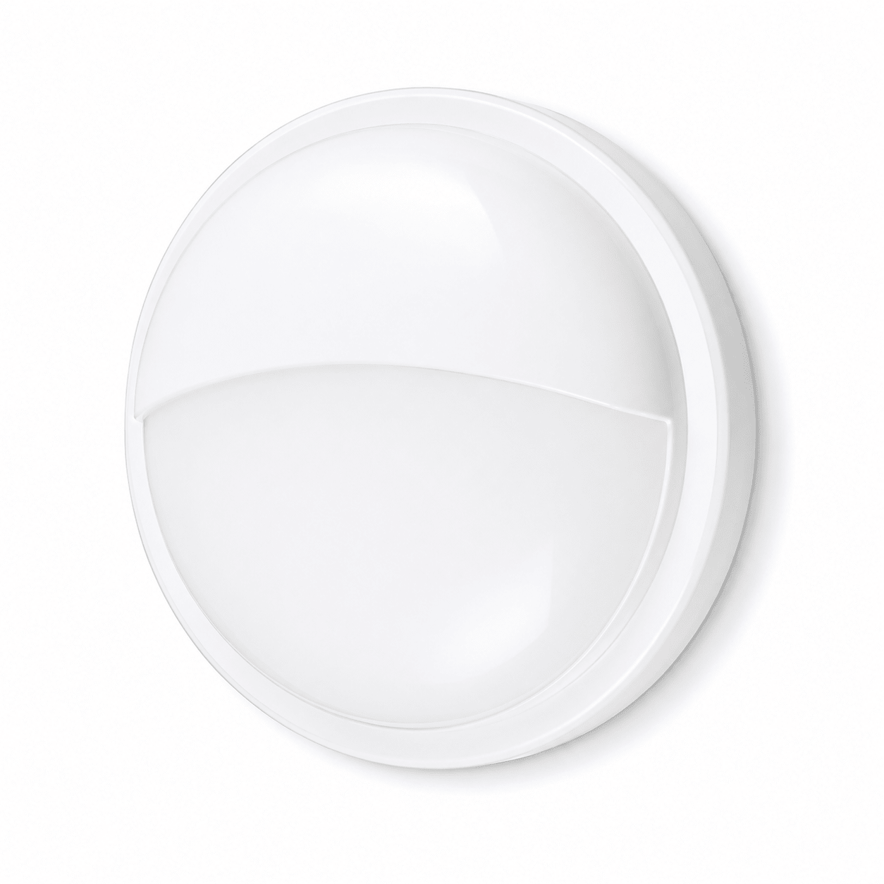 15W white eyelid outdoor wall light with a sleek hooded design for reduced glare.