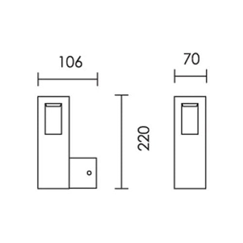 Naughty Anthracite LED Outdoor Wall Light Warm White IP54