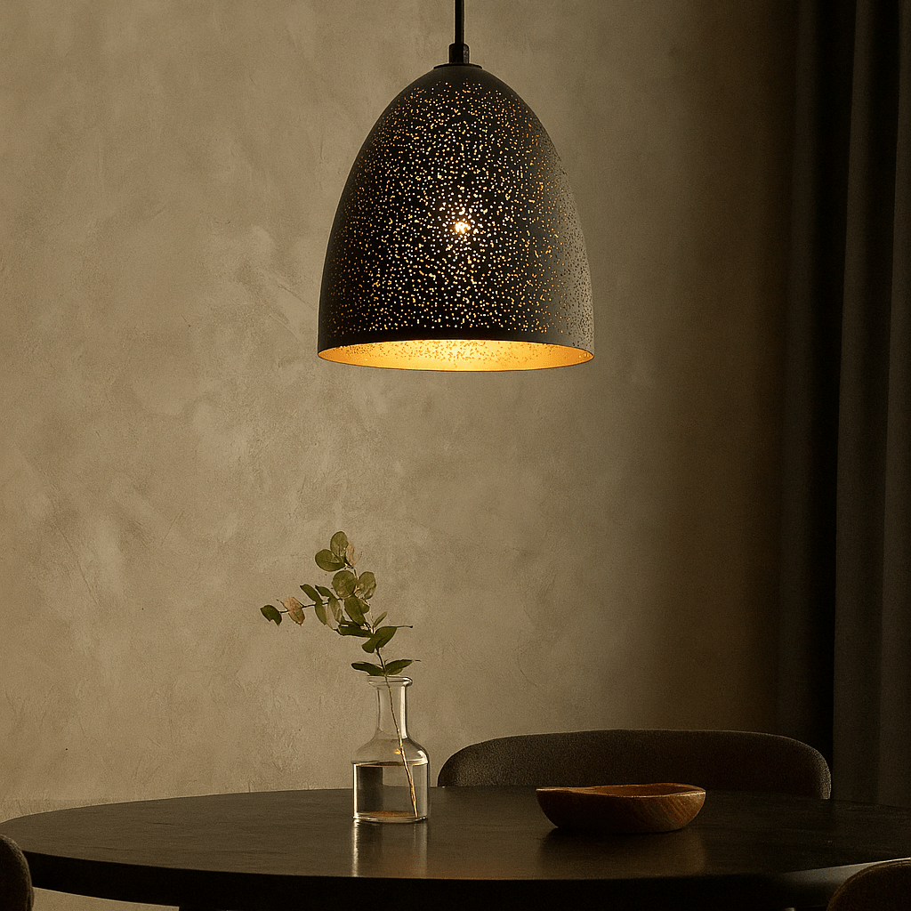 Black Metal Pendant Starry Small