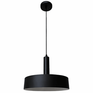 Black pendant light on a white background