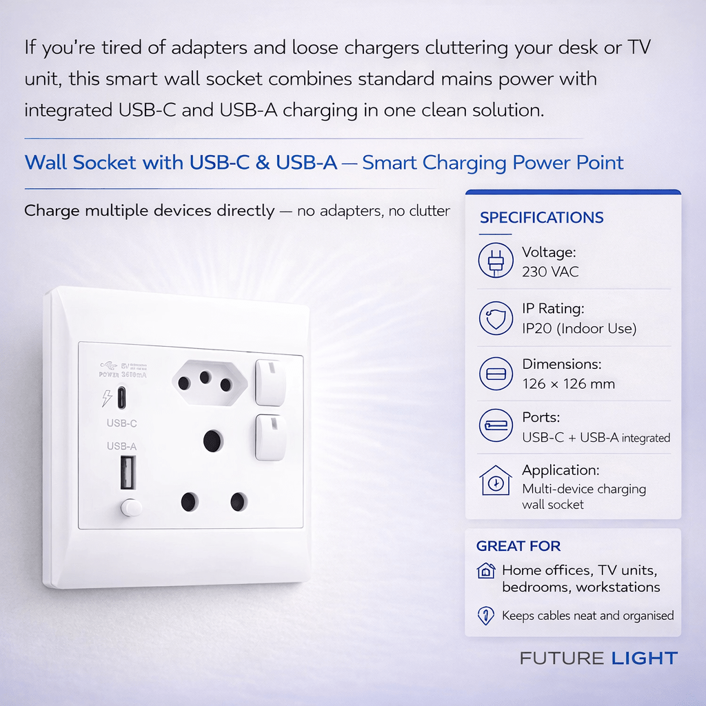 EPL White Socket - 16 Amp Plug + New RSA Sockets + USB C & A - 4x4