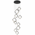 85W LED Double Volume Square Ringfall Pendant – Black