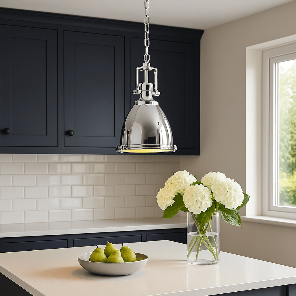 Brin Industrial Polished Chrome Pendant Light