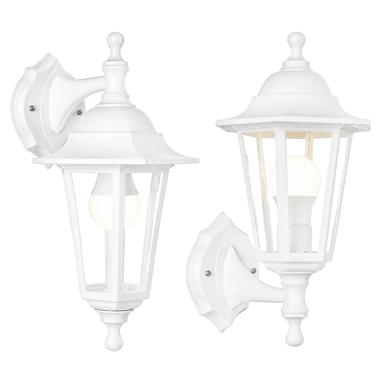Plastic 6 Panel Lantern Up or Down Facing Wall Light