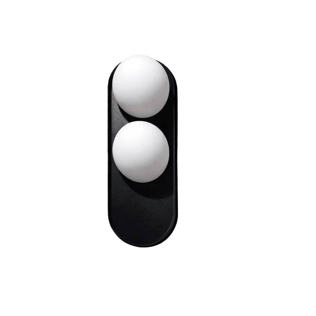 Due Matte Black & Opal Indoor Wall Light