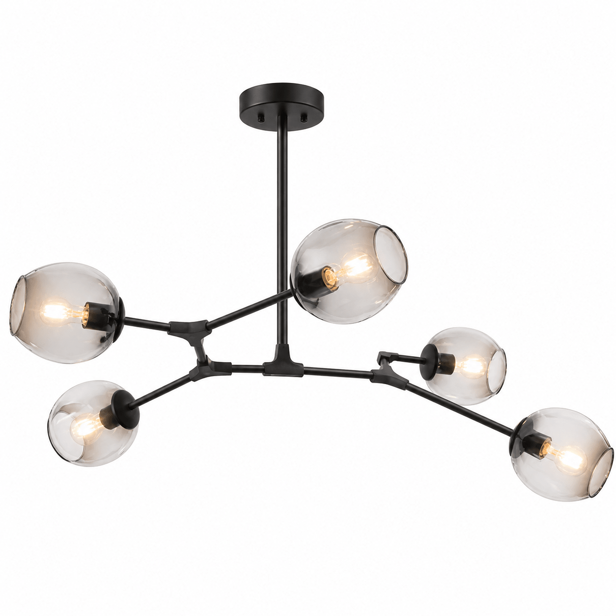 Ratanda 5 Light Black Pendant