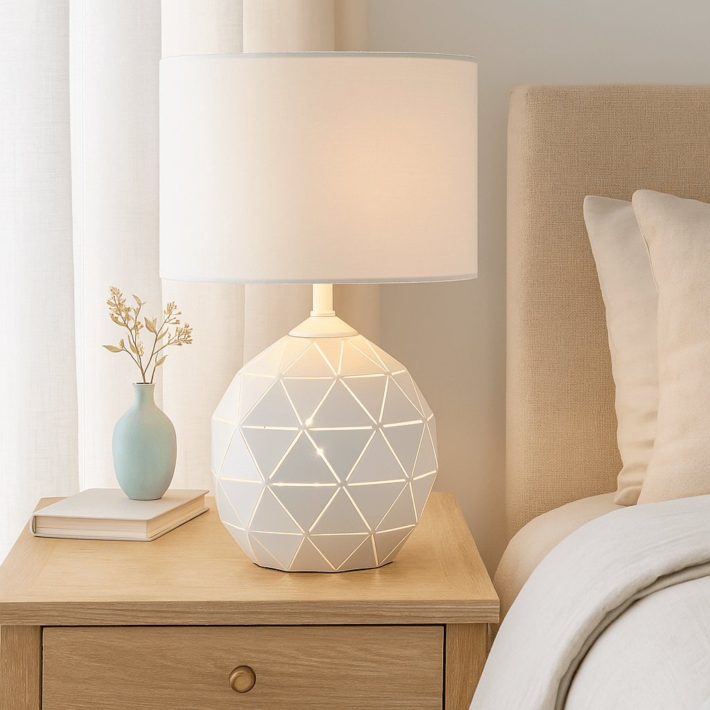 Geometric Cut-Out Table Lamp - Dual Light Sources