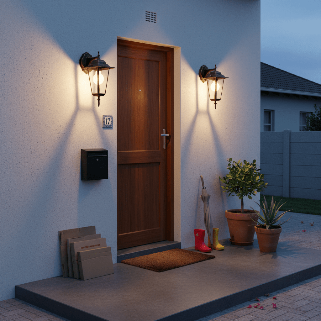 Black Gold Outdoor Wall Light IP44