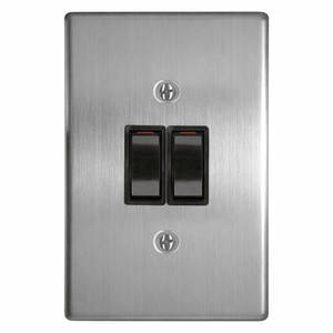 Metallic double switch on a white background