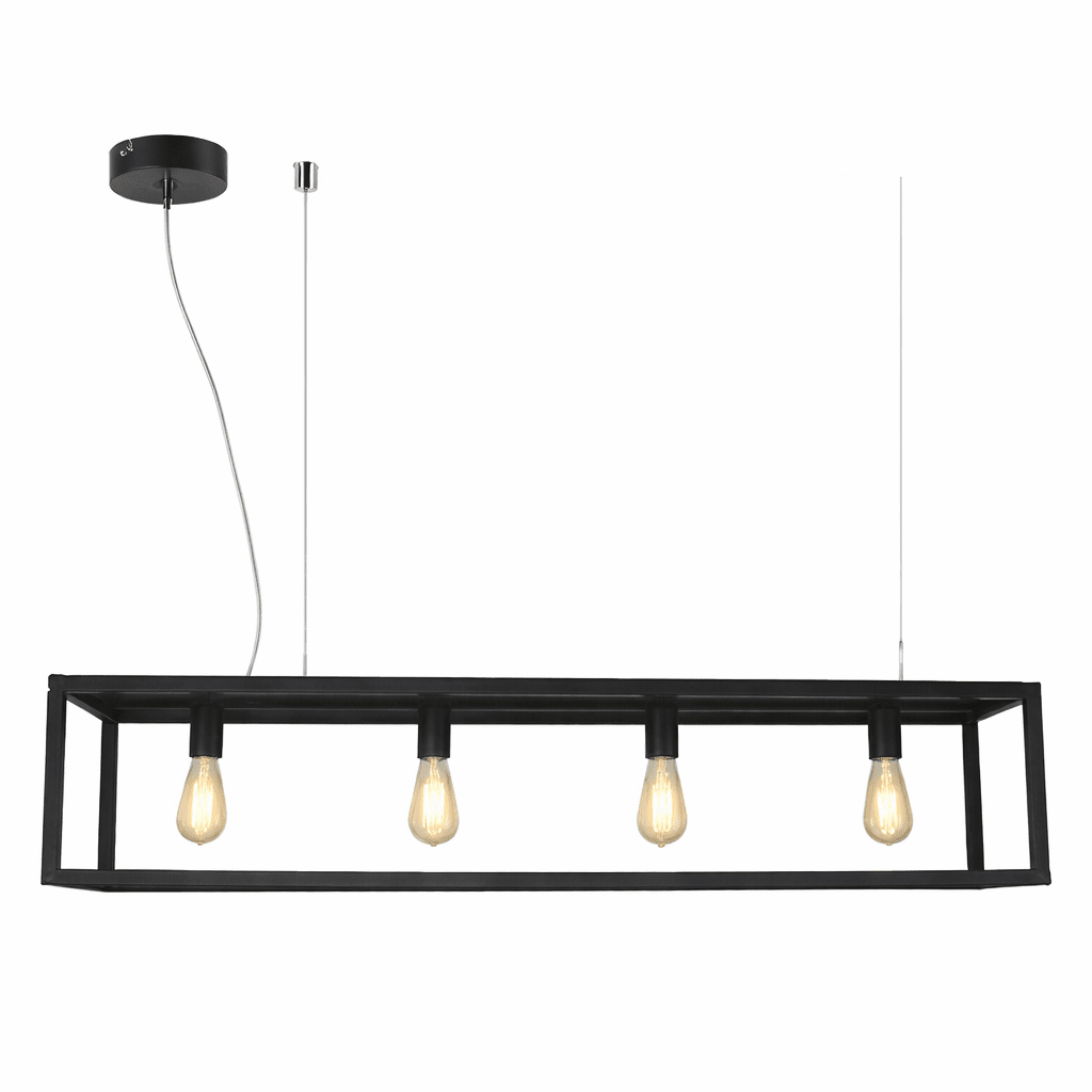 Pendant 4 Light Metal Black