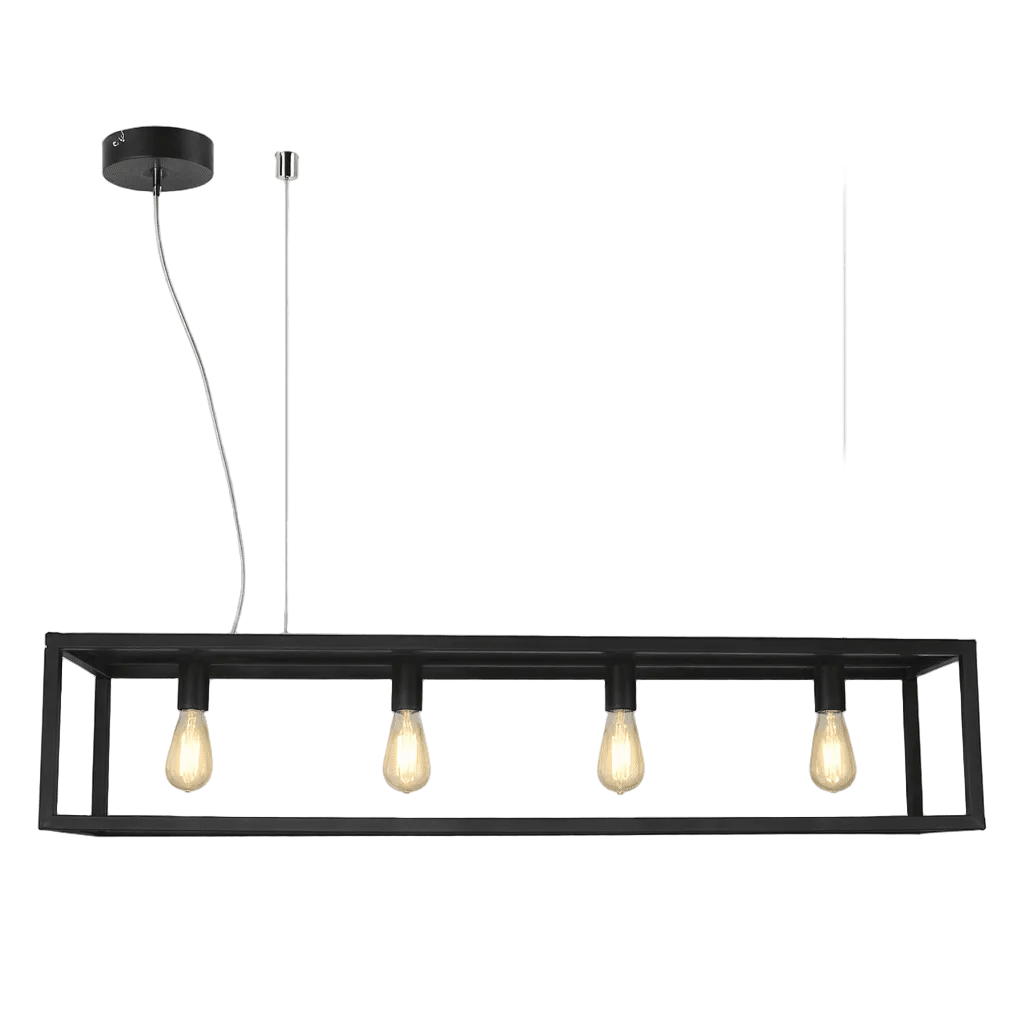 Pendant 4 Light Metal Black