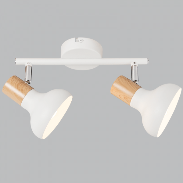 White Metal Wood Finish Spotlight