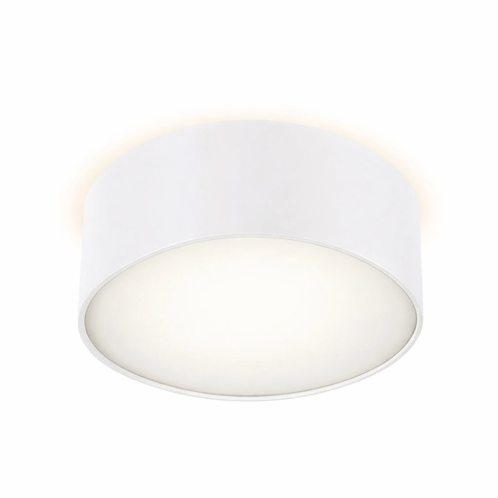 White ceiling light fixture on a white background