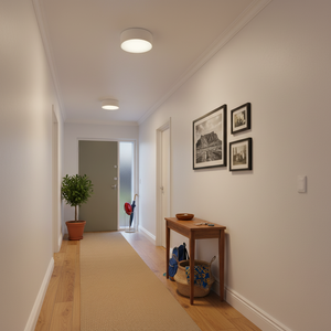 White ceiling light fixture on a white background