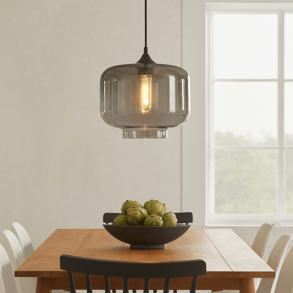 Smoke Grey Elza Glass Pendant