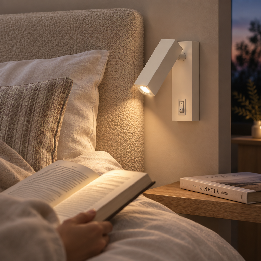Kolo Square Bedside Reading Light - White
