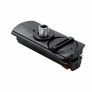 BAZUKA 3-Wire Pendant Track Adaptor in black, showcasing its durable design and connection features.