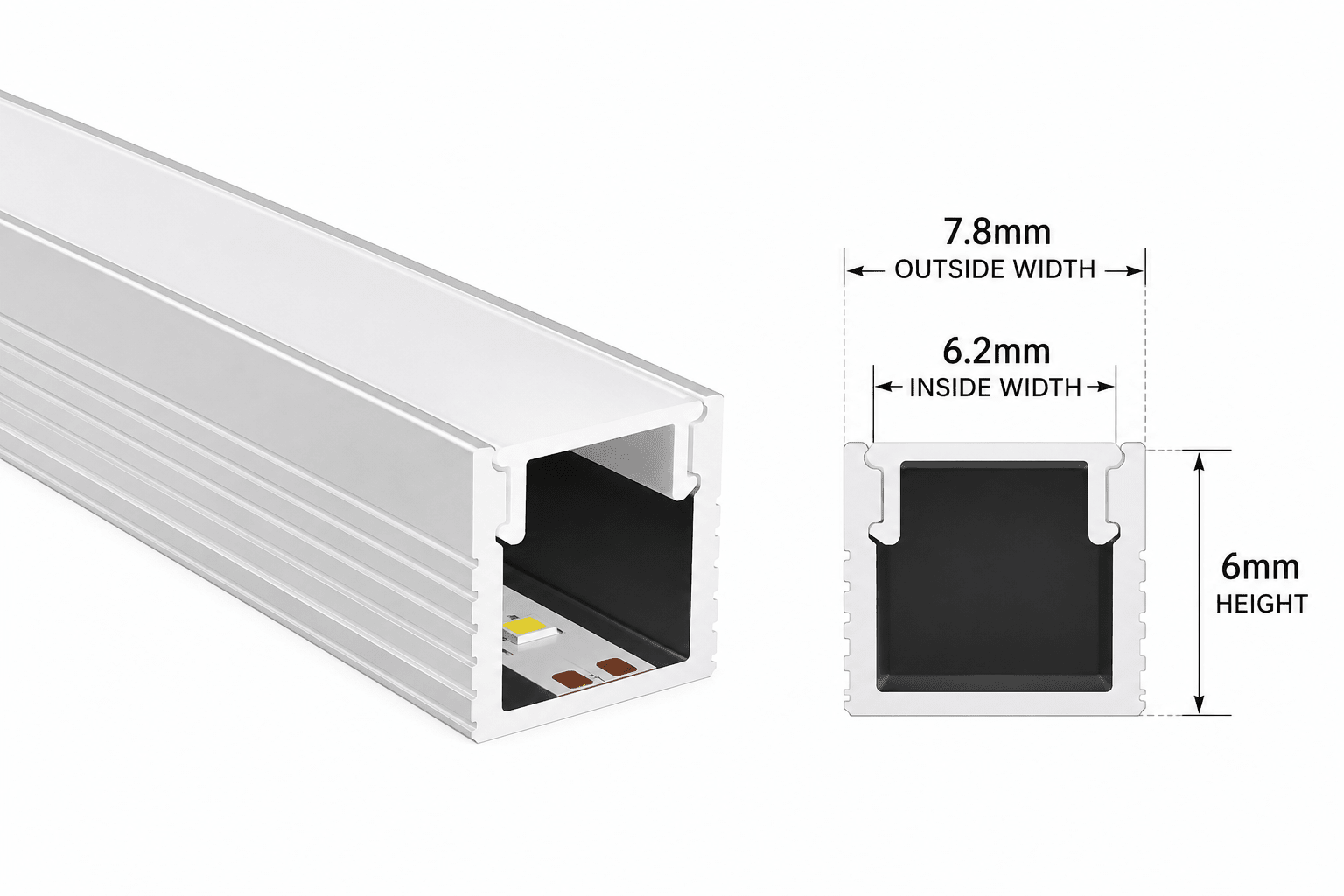 LED Extrusion - Tiny Surface LED Profile (4mm Strip)