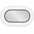 Modern oval led mirror with white frame on a white background