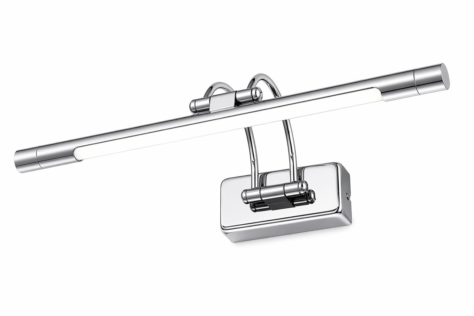 5W warm white 3000K LED picture light with chrome finish and wall-mounted bracket