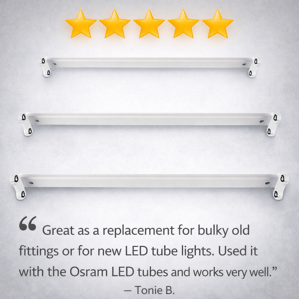 Double Open Channel LED T8 Tube Fittings