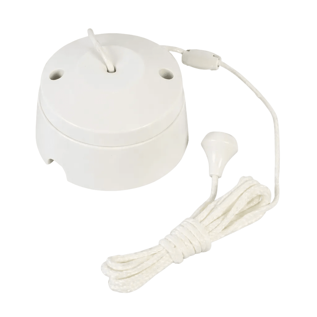White Ceiling Pull Switch