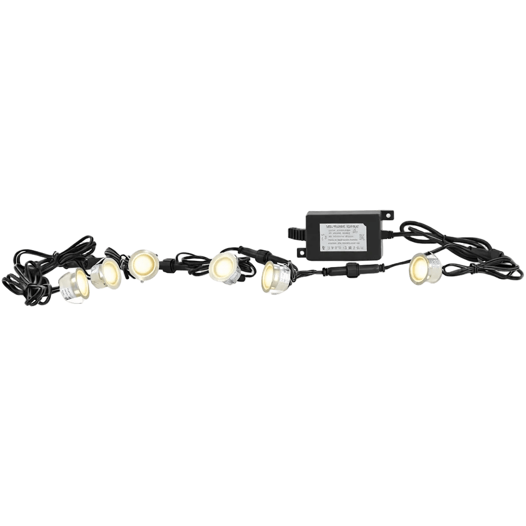 LED Deck Light - Round 6 Light Kit Warm White