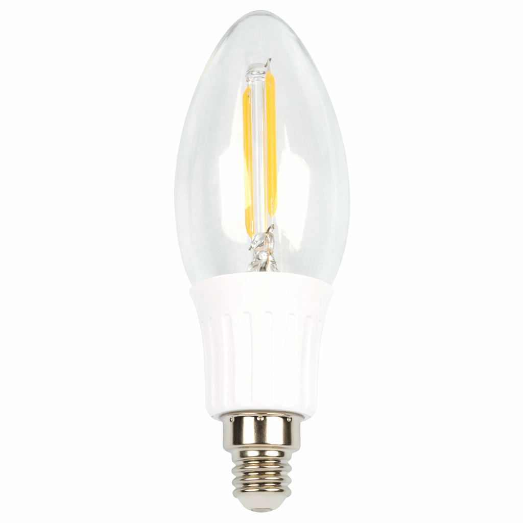 Clear LED light bulb on a white background