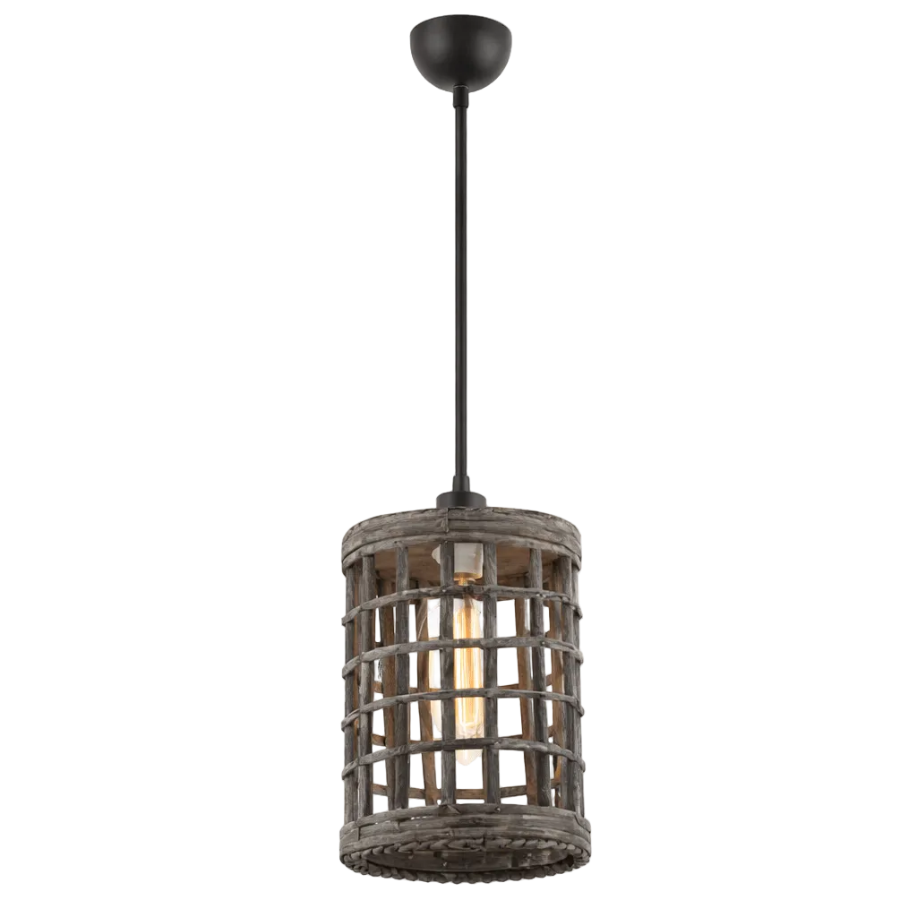 Metal & Rattan Pendant 642