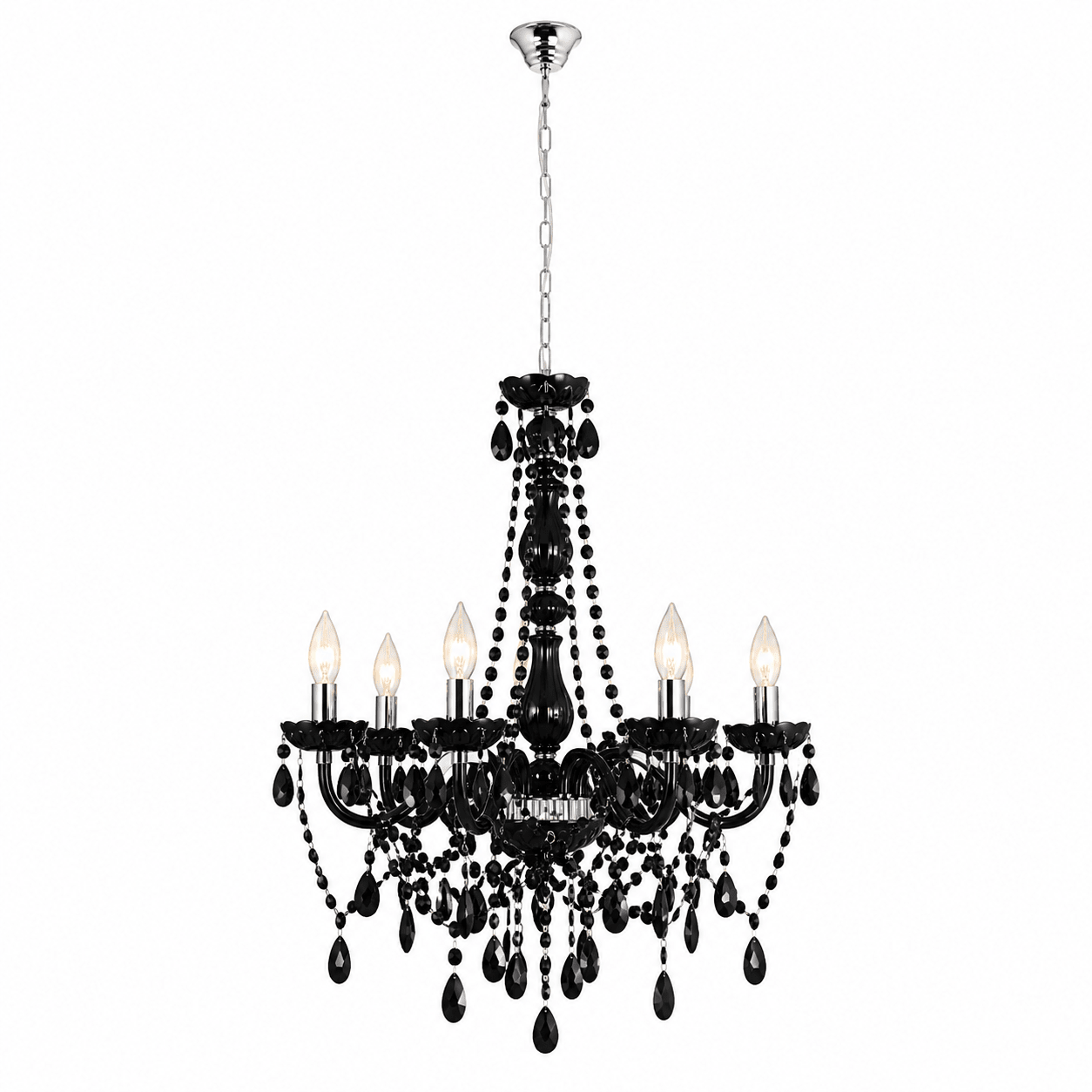Octave Black Acrylic 6 Light Chandelier