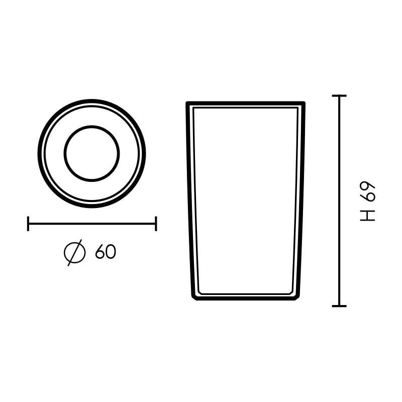 Livia 60 Black LED Wall/Ceiling Light Warm White