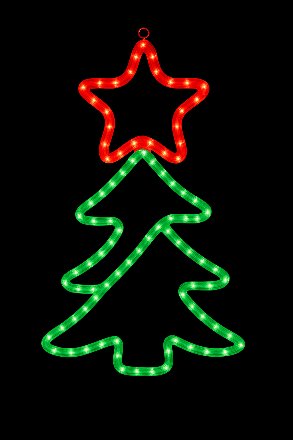 LED Christmas Lights - Christmas Tree Red Star Motif
