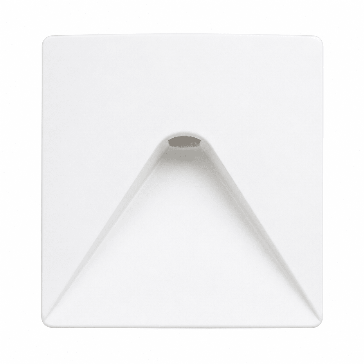 White triangular wall light fixture on a white background