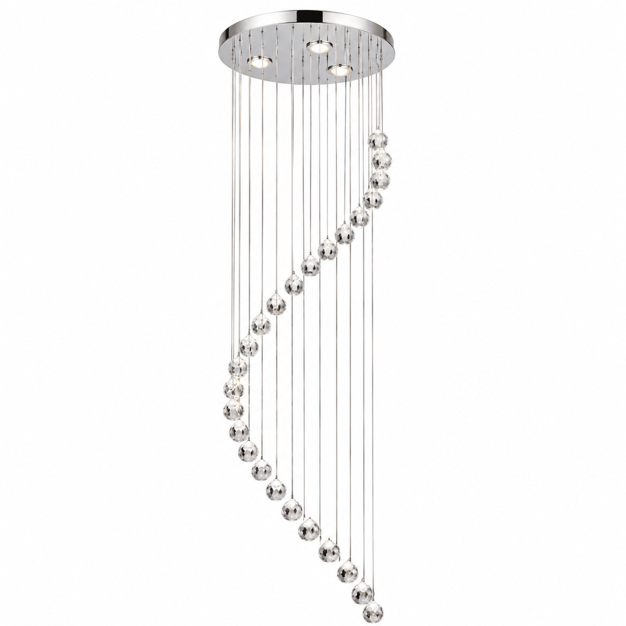 Chandelier with multiple hanging crystals