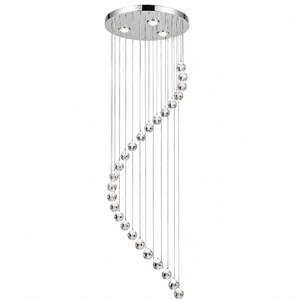 Chandelier with multiple hanging crystals